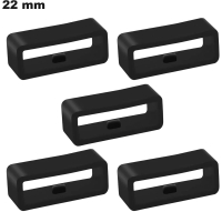 5 Passanten Schwarz Silikonarmband 22 mm # Schnelle Lieferung