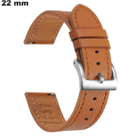 Pulsera de cuero genuino marrón 22mm # Calidad Premium