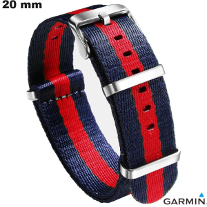 Bracelet montre Nylon Garmin 20 mm Nato Bleu
