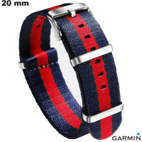 Bracelet montre Nylon Garmin 20 mm Nato Bleu