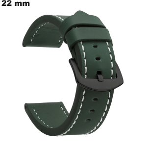 Bracelete Verde 22 mm de relógio em Couro Sintético # Melhor Preço