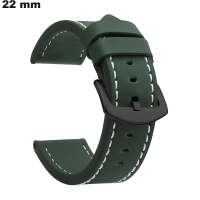 Armband Grün 22 mm Uhr Kunstleder # Bester Preis