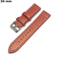 Armband Orange 24 mm für Uhr Echtes Leder - Versand in 24h
