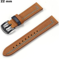 Comprar Pulsera de Cuero Verdadero de 22mm en Marrón para Reloj