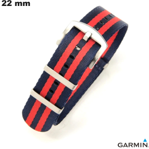 Pulsera de tela Garmin de 22 mm Azul | Fácil de montar Pulsera de tela Garmin de 22 mm Azul | Fácil de montar