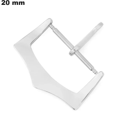 Ardillonbatterie für Edelstahl-Uhr 20 mm Silber