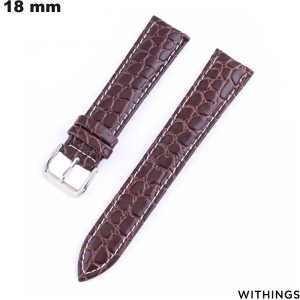 Pulsera Marrón Withings de cuero auténtico con acabado croco de calidad