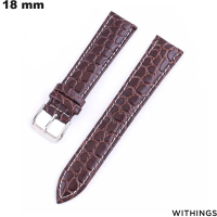 Bracciale Marrone Withings in vera pelle con incisione a croco di qualità