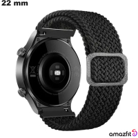Bracciale Amazfit 22mm elastico Nylon Nero orologio economico