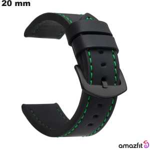 Armband Faux Leder 20mm Uhr Schwarz Amazfit | Versand 24h Armband Faux Leder 20mm Uhr Schwarz Amazfit | Versand 24h