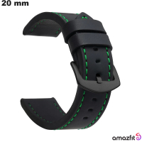 Bracciale in finta pelle 20mm orologio Nero Amazfit | Spedizione 24h