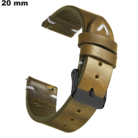 Armband 20mm für Uhr Vintage-Grün Echtes hochwertiges Leder