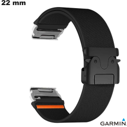 Bracelet Noir Garmin QuickFit 22 mm pour montre Tissu