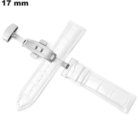 Bracelet Blanc de montre 17 mm Cuir véritable