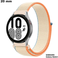 Bracelet pour montre Samsung Beige 20mm Nylon Velcro
