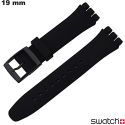Bracelet Swatch pour montre Caoutchouc 19mm Noir
