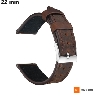 Armband 22mm Xiaomi Marron Echt Leer ● Verzendkosten 3,99€