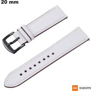 Bracciale Bianco in Vera Pelle per Orologio Xiaomi / Porta Regalo
