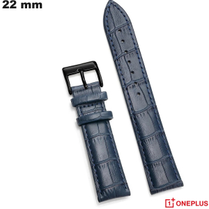 Bracciale OnePlus per smartwatch 22mm in vera pelle Blu di qualità
