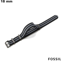 Armband Schwarz Fossil Uhr Nylon 18mm / Kostenlose Lieferung