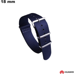 Bracelet 18mm Bleu Tissu de montre intelligente Huawei