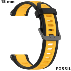 Bracelet 18mm Fossil Silicone Jaune