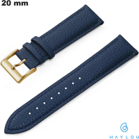 Bracelet 20mm smartwatch Cuir véritable Haylou Bleu de qualité