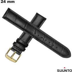 Bracelet Noir Style crococodile Suunto 24mm pour montre