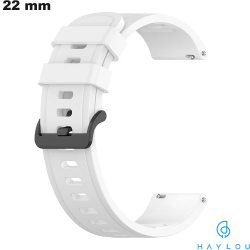 Bracelete Branco de Borracha Haylou relógio inteligente 22mm