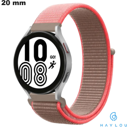 Bracelet Nylon Rose pour montre 20 mm Velcro Haylou