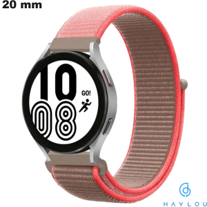 Vendita Braccialetto in Nylon Rosa per orologio 20 mm Velcro Haylou
