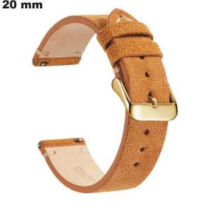 Armband Echte leren horloge 20mm nobel Bruin goedkoop
