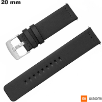 Koop Zwarte Echt Lederen Horlogeband 20 mm Xiaomi