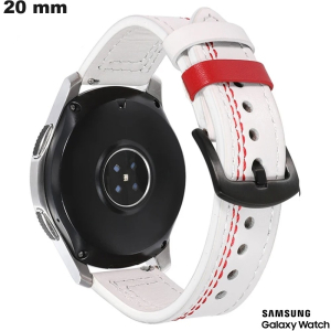 Bracelet Cuir véritable montre connectée Samsung 20mm de qualité