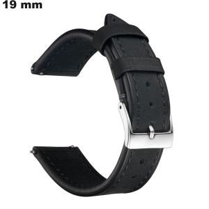 Armbanduhr Schwarz 19 mm Echtes Leder ● Schneller Versand