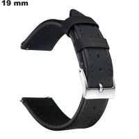 Armbanduhr Schwarz 19 mm Echtes Leder ● Schneller Versand