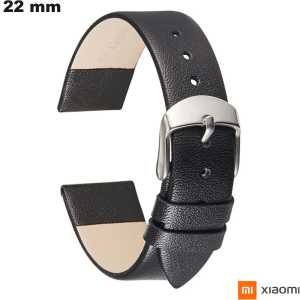 Venta de pulsera negra de smartwatch de cuero verdadero Xiaomi 22 mm