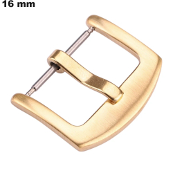 16 mm roestvrijstalen gouden watch band met gesp