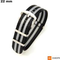 Armband Zwart 22mm Stof horloge Xiaomi / Port Gratis bij besteding van 20€