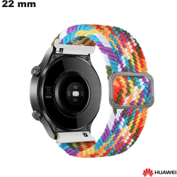 Pulsera extensible multicolor de 22 mm para reloj Huawei de tela