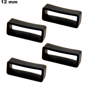 4 Passants Negro Caucho 12 mm pulsera # Envío Rápido