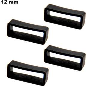 4 Passants Noir Caoutchouc 12 mm bracelet # Envoi Rapide