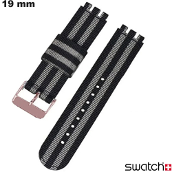 Bracelet 19 mm Tissu Swatch pour montre Gris