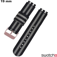 Pulseira 19 mm Tecido Swatch para relógio Cinza: Montagem Fácil