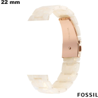 Bracelet montre connectée Blanc Fossil 22mm Résine de qualité