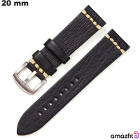 Bracciale Amazfit 20 mm Nero smartwatch in pelle vegetale di qualità