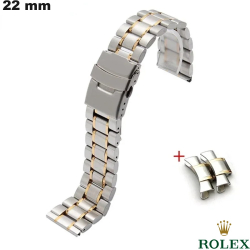 Bracelet Argenté 22 mm Rolex Oyster montre Acier Inox