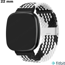 Bracelet extensible Noir 22mm Tissu FitBit montre