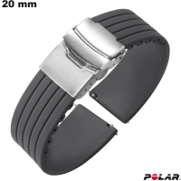 Braccialetto in silicone polar da 20 mm grigio per smartwatch economico