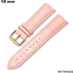 Bracciale in vera pelle rosa stile coccodrillo Withings